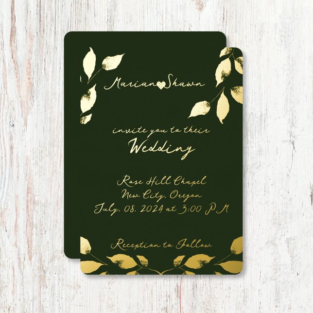 Minimal Elegant Green Gold Leaves (Creator Uploaded)