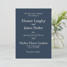 Minimal Elegant Harbour Blue Invitation