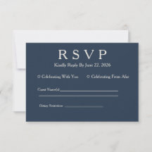 Minimal Elegant Harbour Blue RSVP Card