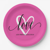 Minimal Elegant Heart on Hot Pink