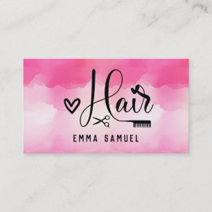 Minimal Elegant Hot Pink Hairstylist  Business Card