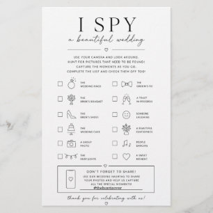 Minimal Elegant I Spy Wedding Scavenger Hunt Flyer