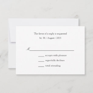 Minimal Elegant Islamic Muslim Wedding RSVP Card