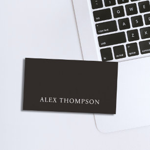 Minimal Elegant Ivory Black White Consultant Business Card