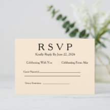 Minimal Elegant Ivory RSVP Card