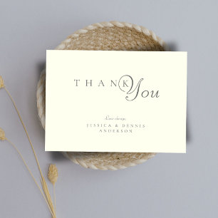 Minimal Elegant Ivory Typography Script Wedding Thank You Card