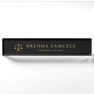 Minimal Elegant Lawyer Attorney Nameplate
