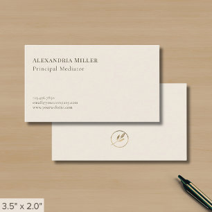 Minimal Elegant Leaf Logo Business Card