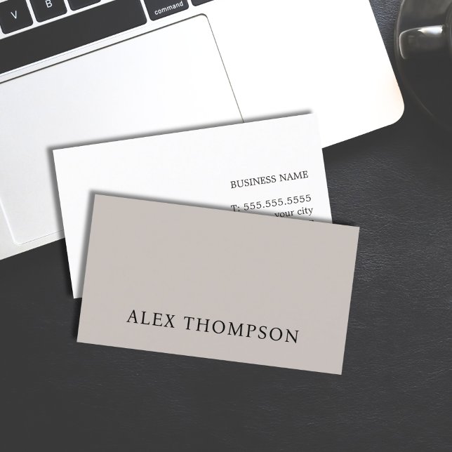 Minimal Elegant Light Grey White Consultant Business Card (Creator Uploaded)
