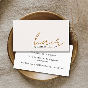 Minimal Elegant Light Pastel Hairstylist  Business Card