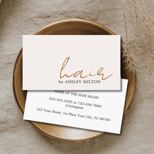 Minimal Elegant Light Pastel Hairstylist  Business Card (Creator Uploaded)
