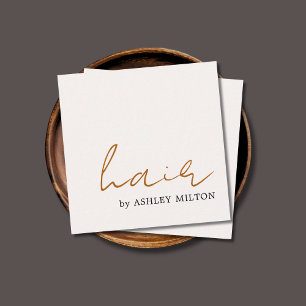 Minimal Elegant Light Pastel Hairstylist Square Business Card
