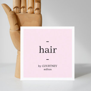 Minimal Elegant Light Rose White Hairstylist Square Business Card