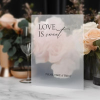 Minimal Elegant Love is Sweet Acrylic Decal Sign