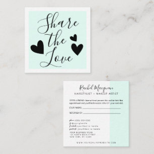 Minimal Elegant Mint Green White Script Referral Card