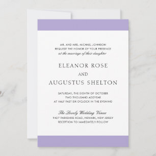 Minimal Elegant Modern Digital Lavender Wedding Invitation