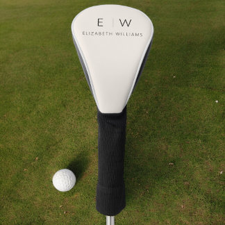 Minimal Elegant Modern Minimalist Monogram Name Golf Head Cover
