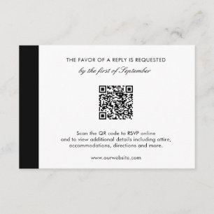 Minimal Elegant Modern QR Code Wedding RSVP Card