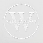 Minimal Elegant Monogram Family Name Circle Crest