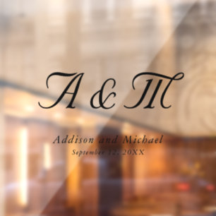 Minimal, Elegant, Monogram, Wedding Window Cling