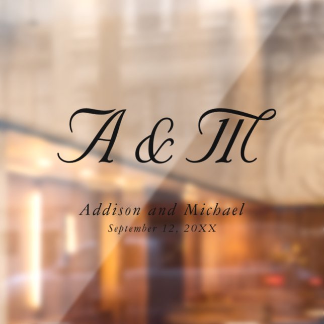 Minimal, Elegant, Monogram, Wedding Window Cling (Sheet 2)