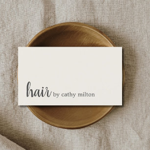Minimal Elegant Off-White Hair Stylist Business Card