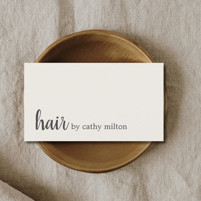 Minimal Elegant Off-White Hair Stylist Business Card (Creator Uploaded)