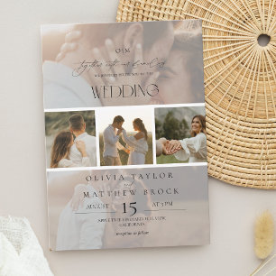 Minimal Elegant Overlay Photo Wedding Invitation