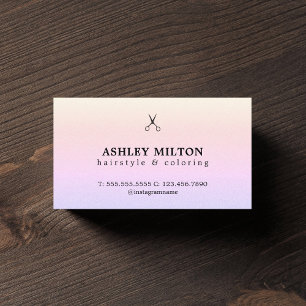 Minimal Elegant Pale Rose Hair Stylist Business Card