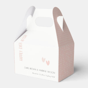 Minimal Elegant Pastel Dusky Pink Hearts Wedding Favour Box