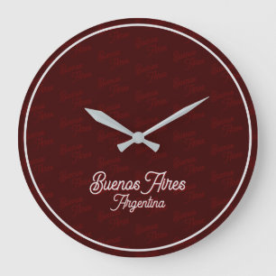 Minimal, Elegant, Pattern Buenos Aires, Argentina Large Clock