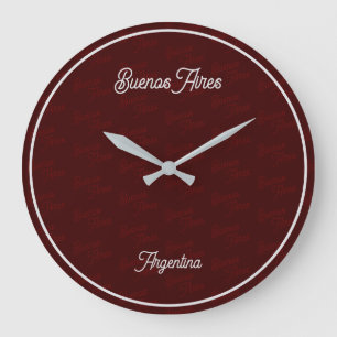 Minimal, Elegant, Pattern Buenos Aires, Argentina Large Clock