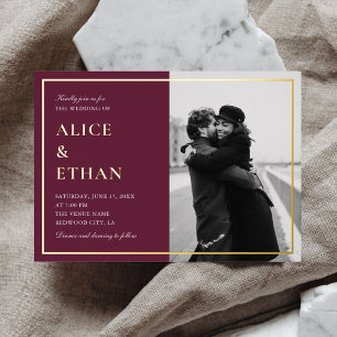 Minimal Elegant Photo Fall Marsala Wedding