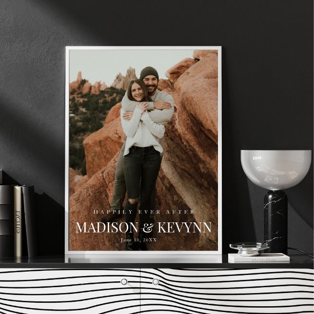 Minimal & Elegant Photo Monogram Wedding Poster (Creator Uploaded)