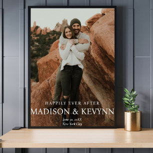 Minimal & Elegant Photo Monogram Wedding Poster