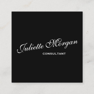 Minimal Elegant Professional Simple Black White Square Business Card