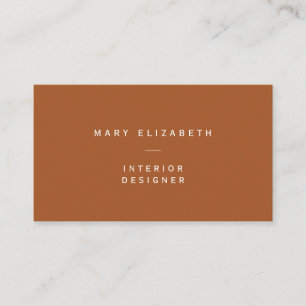 Minimal Elegant QR Code Burnt Orange Business Card