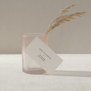 Minimal Elegant QR Code Cream Business Card