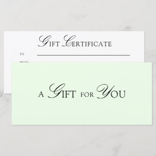 Minimal Elegant QR Code Green Gift Certificate