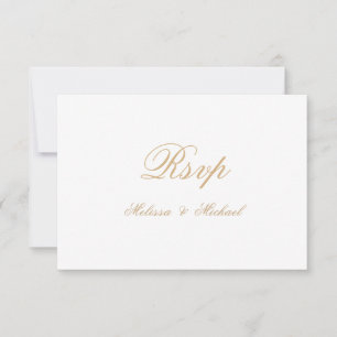 Minimal Elegant Romantic Script Wedding RSVP Card