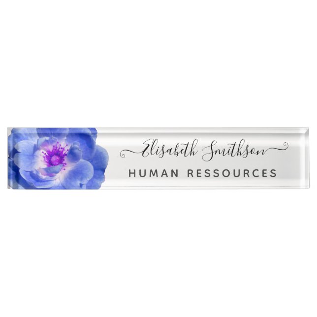    Minimal Elegant Rose Custom Professional Floral Nameplate (Front)