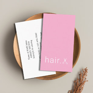 Minimal Elegant Rose White Scissors Hairstylist Business Card