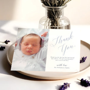 Minimal & Elegant Script Baptism Photo Thank You