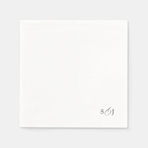 Minimal Elegant Script Monogram Napkin