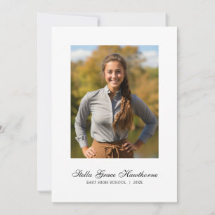 Minimal Elegant Script Photo Graduation Announcement
