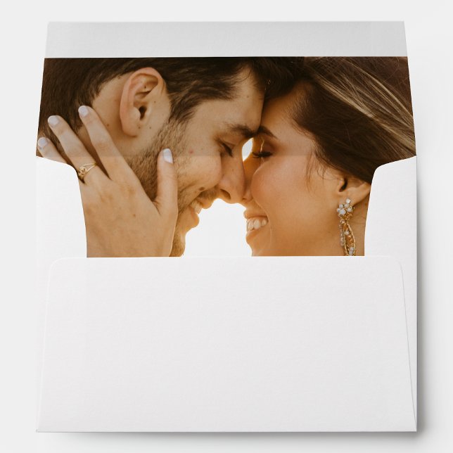 Minimal Elegant Script Photo Liner Wedding Envelope (Creator Uploaded)