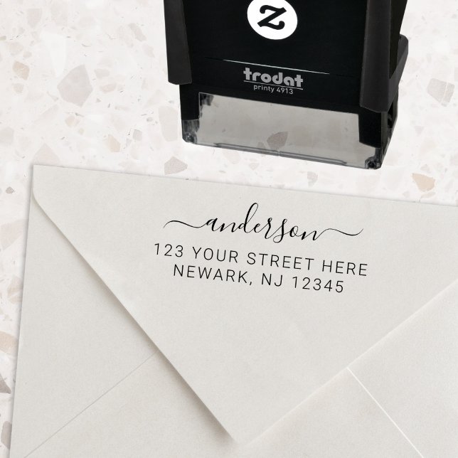 Minimal Elegant Script Return Address Self-inking Stamp (Creator Uploaded)