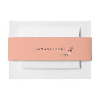 Minimal Elegant Script Wedding Invitation Belly Band