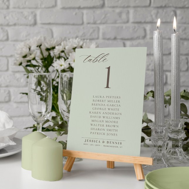 Minimal Elegant Script Wedding Table Seating Card (Creator Uploaded)