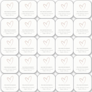 Minimal Elegant Simple Blush Heart Guest Name
